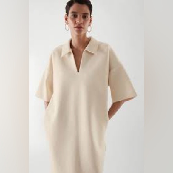 COS Cream scuba Dress size small - Picture 1 of 5